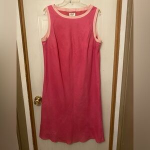 Talbots Vintage Irish Linen Pink Shift Dress